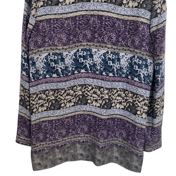 Vintage Dana Buchman Floral Long Sleeve 100% Silk Long Sleeve Blouse Size 2 - Picture 8 of 13